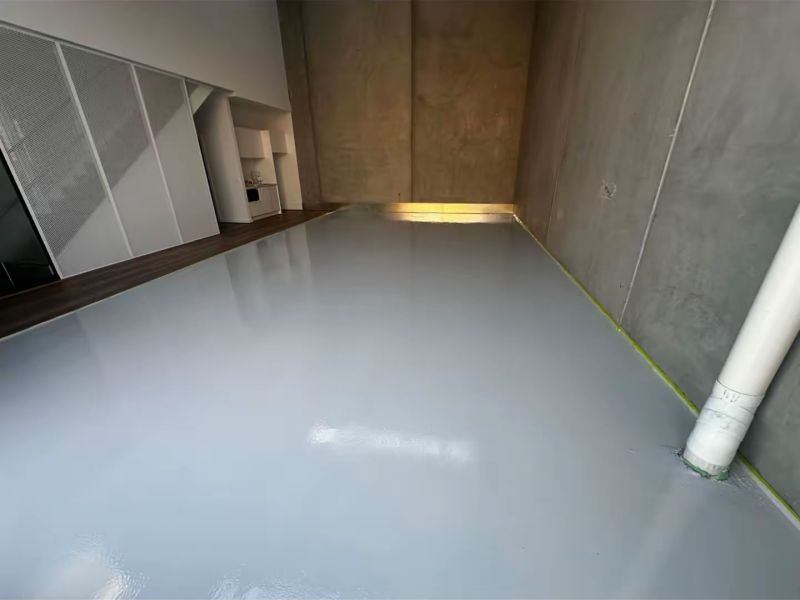 Commercial epoxy floor timber transition edge