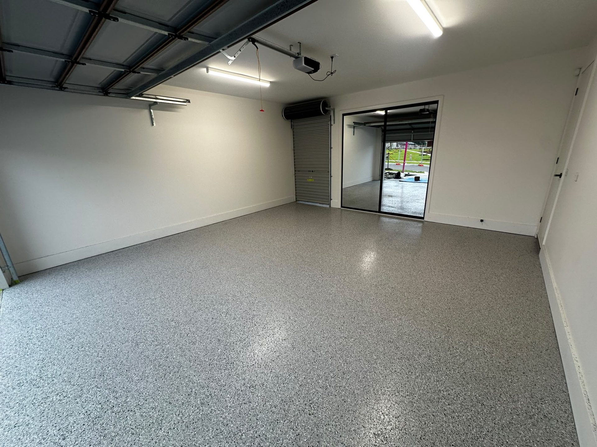Double garage epoxy flooring silver flake Melbourne — Malvern
