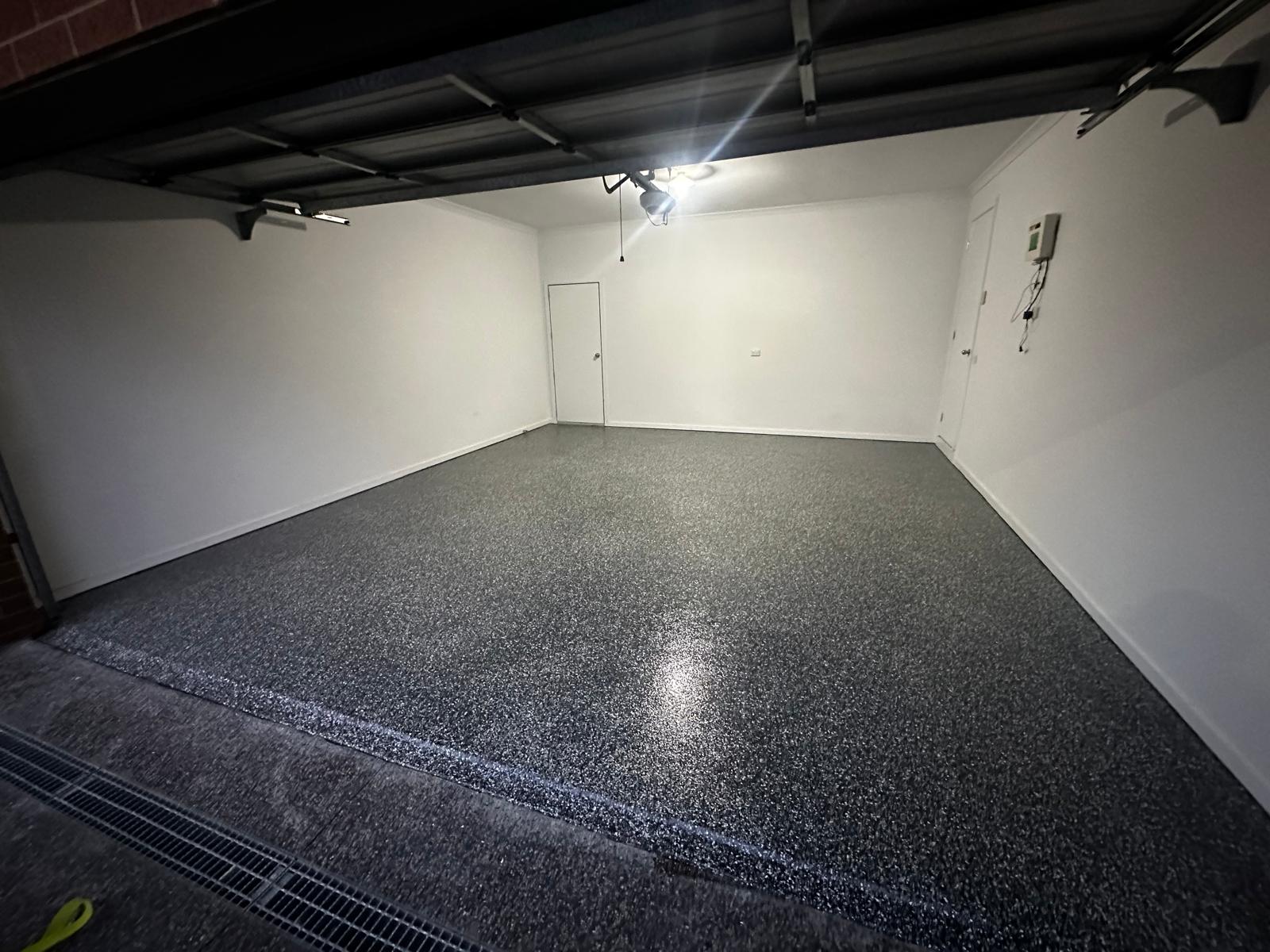 Polished epoxy floor in a Melbourne warehouse
