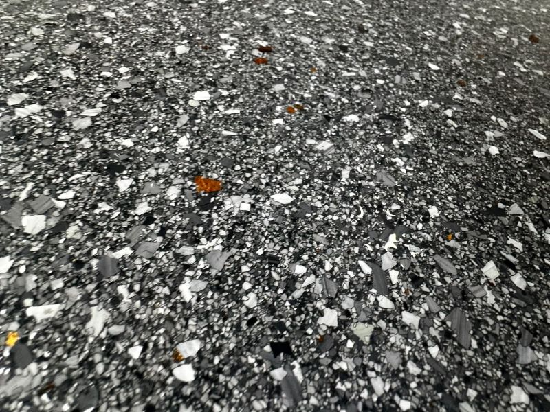 Flake epoxy floor texture close up