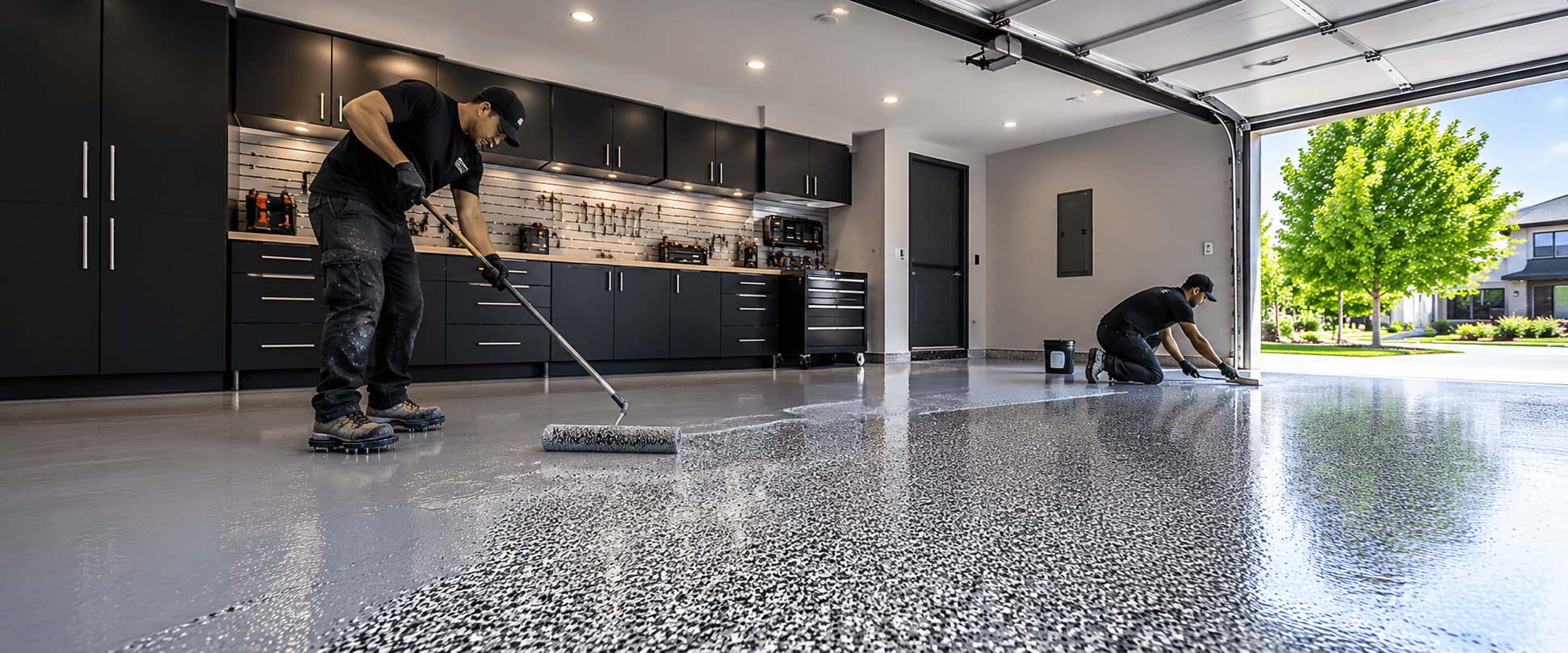 Heavy vehicle epoxy garage floor Melbourne — industrial epoxy flooring for trucks and forklifts by GoPoxy