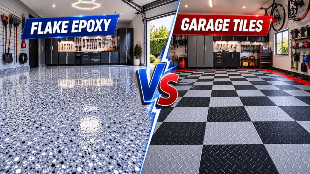 Flake Epoxy VS Garage Tiles